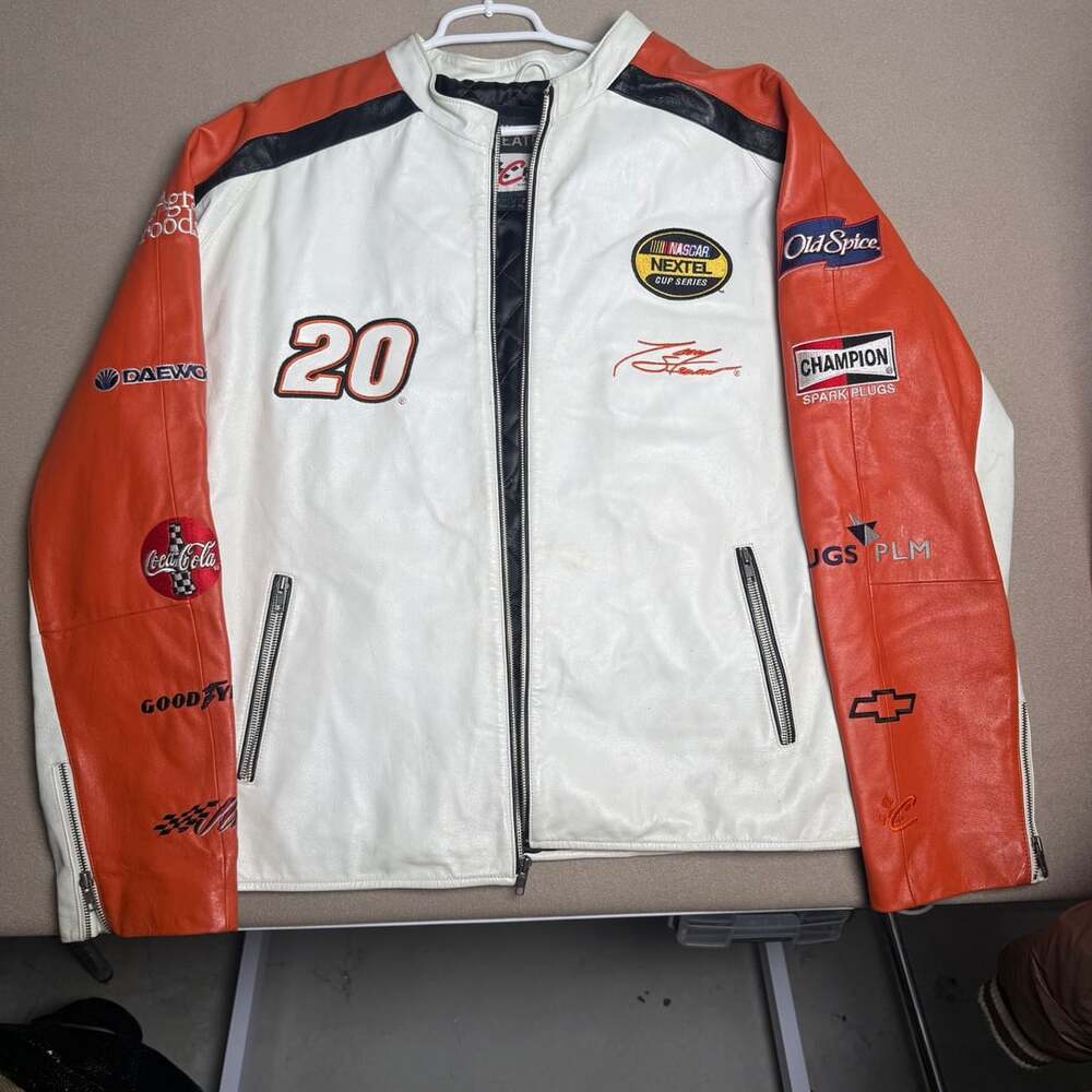 Vintage Tony Stewart Home Depot Wilsons Leather Nascar Racing Jacket XL